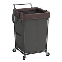 Cesto de roupa suja Mefrit 160L com rodas e alça de 2 seções