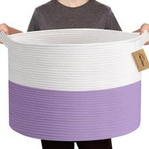 Cesto de roupa suja MEGASKET 56x36cm Corda de algodão roxa