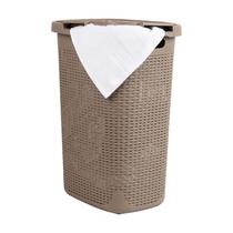 Cesto de roupa suja Mind Reader 60L Slim com tampa de plástico bronzeado