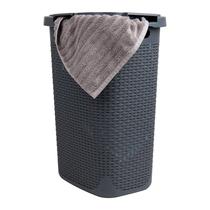 Cesto de roupa suja Mind Reader 60L Slim com tampa de plástico cinza Cesto de roupa suja Mind Reader 60L Slim com tampa de plástico cinza