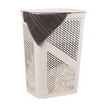 Cesto de roupa suja Mind Reader 60L Slim com tampa ventilada em marfim Cesto de roupa suja Mind Reader 60L Slim com tampa ventilada em marfim