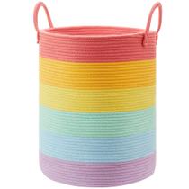 Cesto de roupa suja MOJOSCEND 80L Rainbow Cotton Rope 22x40cm