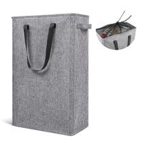 Cesto de roupa suja Odonata Slim dobrável 45L (cinza mesclado)