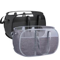 Cesto de roupa suja Pop Up XIAYAN com alças duráveis preto+cinza