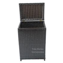 Cesto De Roupa Suja Roupeiro Fibra Sintética 40x30x60 Argila