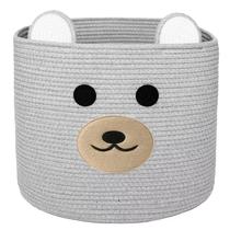 Cesto de roupa suja Saiiwnn Bear Cotton Rope 38x33 cm cinza