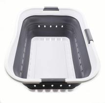 Cesto de roupa suja SAMMART de plástico dobrável 42L (11gal) branco