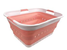 Cesto de roupa suja SAMMART de plástico dobrável 42L (11gal) branco