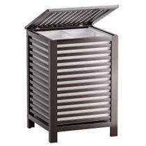 Cesto de roupa suja SMIBUY Double 120L Bamboo com forro removível