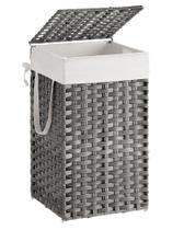 Cesto de Roupa Suja SONGMICS 65L - Rattan Sintético com Tampa (Cinza Dove)