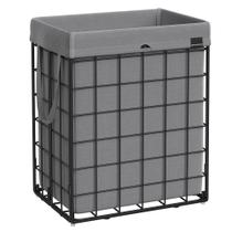 Cesto de Roupa Suja SONGMICS 90L - Com Forro Removível (Preto/Cinza)