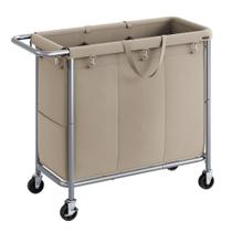 Cesto de roupa suja SONGMICS Rolling 200L de 3 seções com rodas Cesto de roupa suja SONGMICS Rolling 200L de 3 seções com rodas