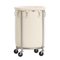 Cesto de roupa suja SONGMICS Rolling Laundry Hamper 70L Cream