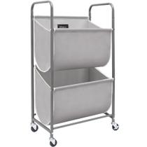 Cesto de roupa suja STORAGE MANIAC 80L com rodas, 2 seções, cinza Cesto de roupa suja STORAGE MANIAC 80L com rodas, 2 seções, cinza