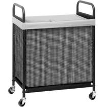 Cesto de roupa suja STORAGE MANIAC Rolling 100L com rodas cinza
