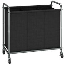 Cesto de roupa suja STORAGE MANIAC Rolling 165L com rodas pretas