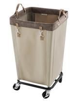 Cesto de roupa suja StorageWorks 160L com rodas Light Khaki
