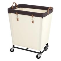 Cesto de roupa suja StorageWorks 210 L com rodas, bege