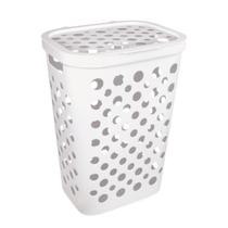 Cesto de roupa suja telado 47l com tampa para banheiro ou lavanderia