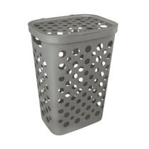 Cesto de roupa suja telado 47l com tampa para banheiro ou lavanderia