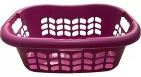 Cesto De Roupa Suja Telado Oval 32 L C/ Alça Multiuso