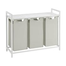 Cesto de roupa suja VASAGLE Laundry Sorter 3 x 38L branco UBLH301W01