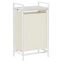 Cesto de roupa suja VASAGLE UBLH001W01 47L com saco removível branco creme