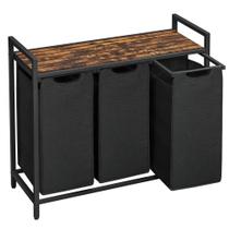 Cesto de roupa suja VASAGLE UBLH301B01 com 3 sacos extraíveis 38L