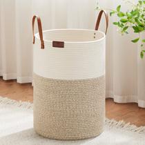Cesto de roupa suja VIPOSCO 72L Cesto de corda de algodão dobrável