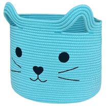 Cesto de roupa suja VK VKLIVING Cat Design Corda de algodão 40x36 cm Cesto de roupa suja VK VKLIVING Cat Design Corda de algodão 40x36 cm