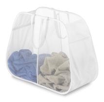 Cesto de roupa suja Whitmor Pop & Fold Double de 2 seções