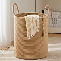 Cesto de roupa suja YOUDENOVA Jute Rope 58L de altura, tecido