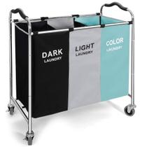 Cesto de roupa suja YUELAN Organizador impermeável de 3 seções 76x41x89cm Cesto de roupa suja YUELAN Organizador impermeável de 3 seções 76x41x89cm