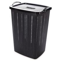 Cesto de Roupas 40 Litros com Tampa Cinza Plasutil