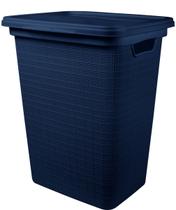 Cesto de Roupas 45 Litros Juta Azul Com Tampa 43x35x52CM Cesto de Roupas 45 Litros Juta Azul Com Tampa 43x35x52CM