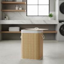 Cesto De Roupas Bambu Retangular Banheiro Lavanderia 72 L Cesto De Roupas Bambu Retangular Banheiro Lavanderia 72 L