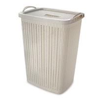 Cesto de Roupas com Tampa 40L Trama Branco Plasútil Cesto de Roupas com Tampa 40L Trama Branco Plasútil