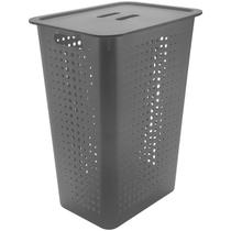 Cesto de Roupas com Tampa 47L Cinza Chumbo Ou Cesto de Roupas com Tampa 47L Cinza Chumbo Ou