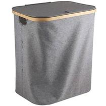 Cesto de Roupas Com Tampa em Bambu Grey - Mimo Style