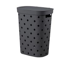 Cesto de Roupas com Tampa Puffer 49 L Cinza Chumbo Coza Cesto de Roupas com Tampa Puffer 49 L Cinza Chumbo Coza