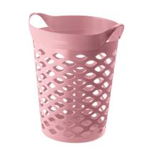 Cesto de Roupas Flexivel 44 Litros Rosa Redondo Com Alça SR1844 Sanremo