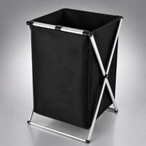 Cesto de Roupas Organizador Cromado com Saco TNT para Lavanderia e Banheiro Cesto de Roupas Organizador Cromado com Saco TNT para Lavanderia e Banheiro