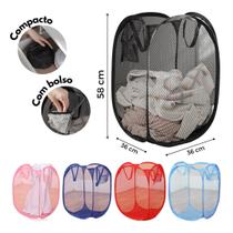 Cesto De Roupas Organizador Grande 36x58cm Para Roupas e Brinquedos Dobrável - Bogu