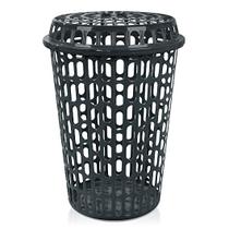 Cesto de Roupas Organizador Multiuso Com Tampa Telado 60 L
