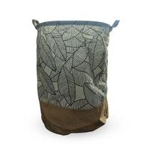 Cesto de Roupas Organizador Para Lavanderia 40 Litros Dobrável De Tecido Estampa Orgânica