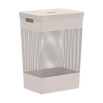 Cesto de roupas Ou 49L com tampa Linha Grid Cesto de roupas Ou 49L com tampa Linha Grid