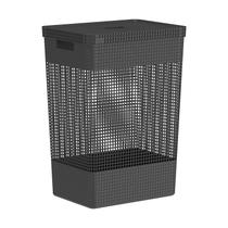 Cesto de roupas Ou 49L com tampa Linha Grid