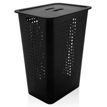 Cesto de Roupas Preto OU 47 litros com Tampa