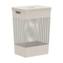 Cesto de Roupas Suja Com Tampa 49 Litros Organizador Grande Grid Ou Cesto de Roupas Suja Com Tampa 49 Litros Organizador Grande Grid Ou