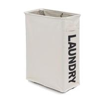 Cesto de Roupas Sujas com Rodinha 44 Litros Quarto Banheiro Lavanderia - Easy Decor